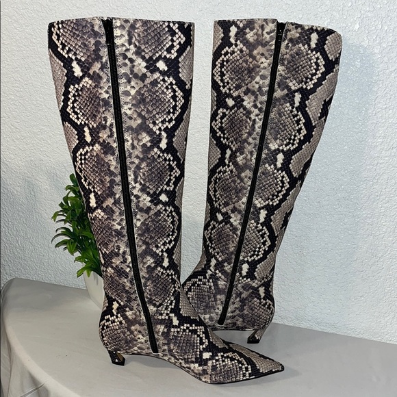 Gianni bini Shoes - Gianni Bini Gray and Cream Over the Knee Boots